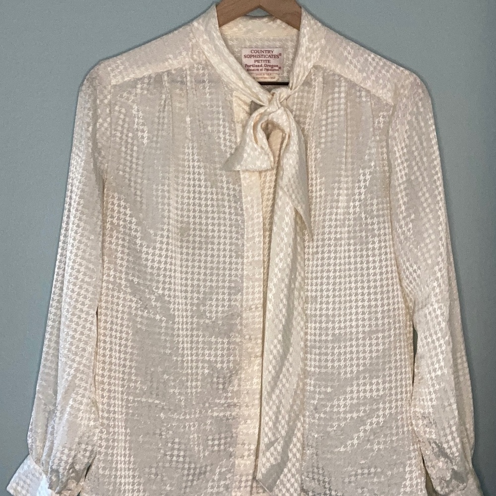 Vintage Pendleton Sophisticates Houndstooth Long-sleeve blouse